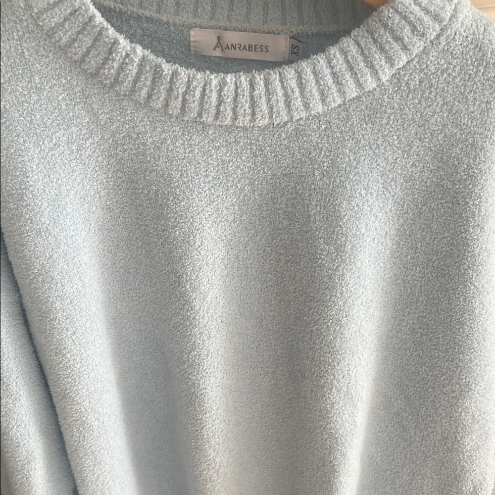 Women's Soft Blue Crew Neck Sweater